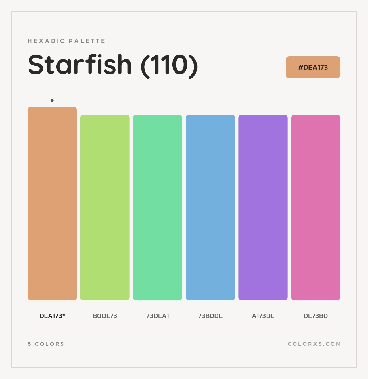 Starfish (110) - Hexadic Color Palette