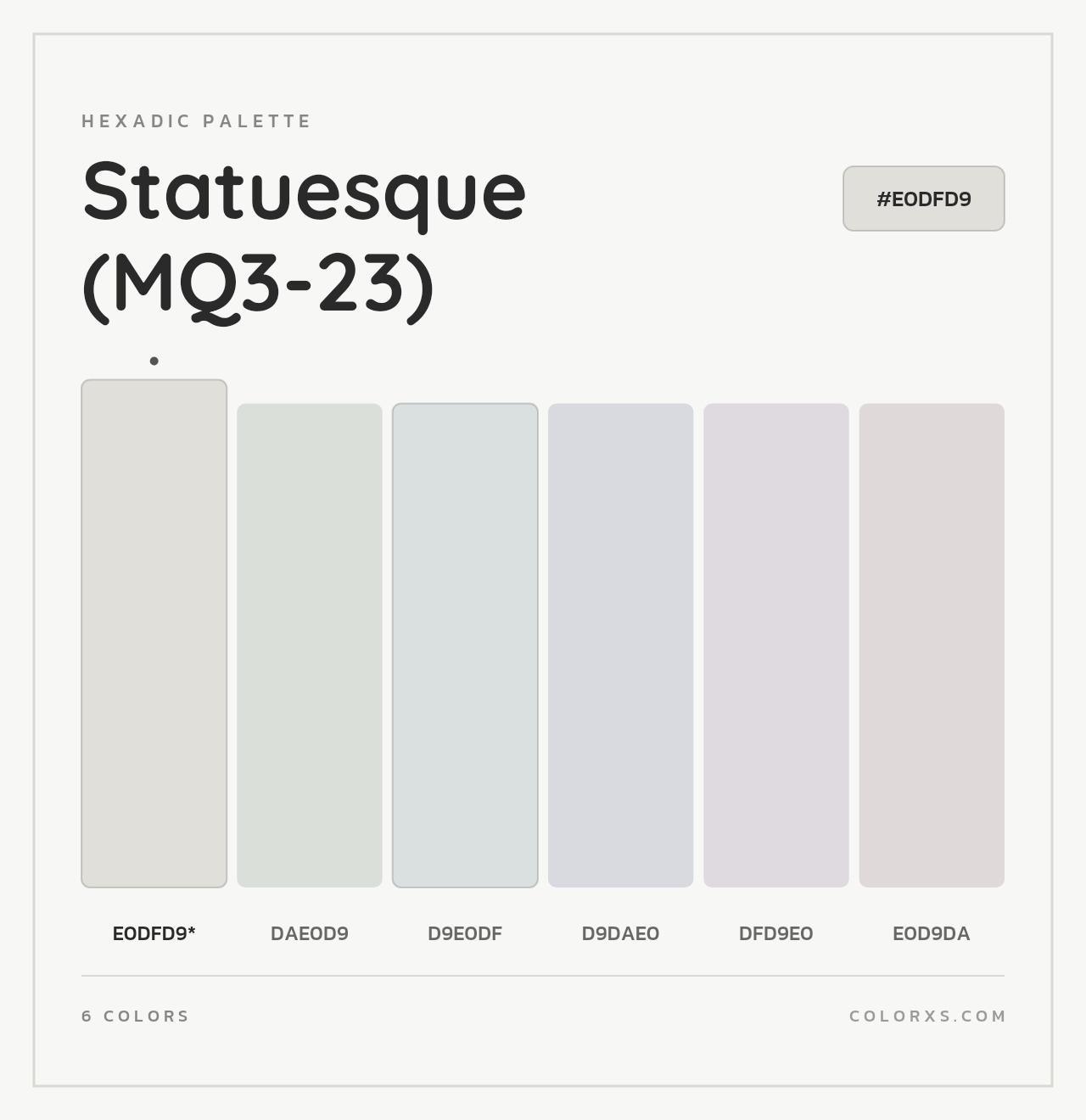 Statuesque (MQ3-23) - Hexadic Color Palette