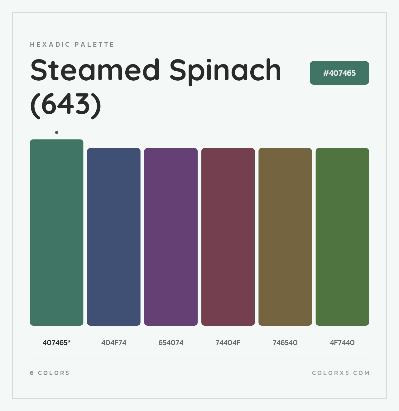 Steamed Spinach (643) - Hexadic Color Palette