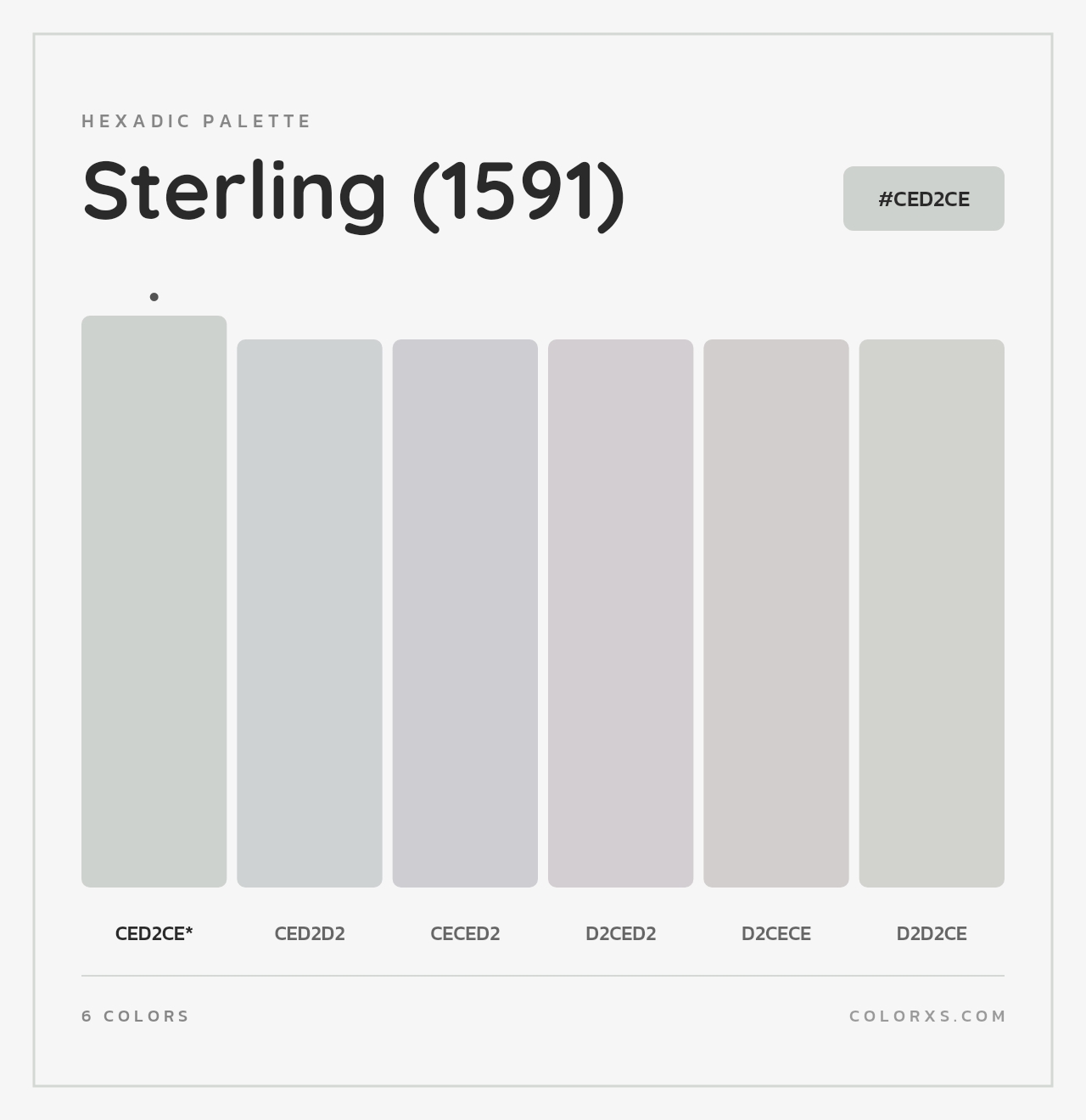 Sterling (1591) - Hexadic Color Palette