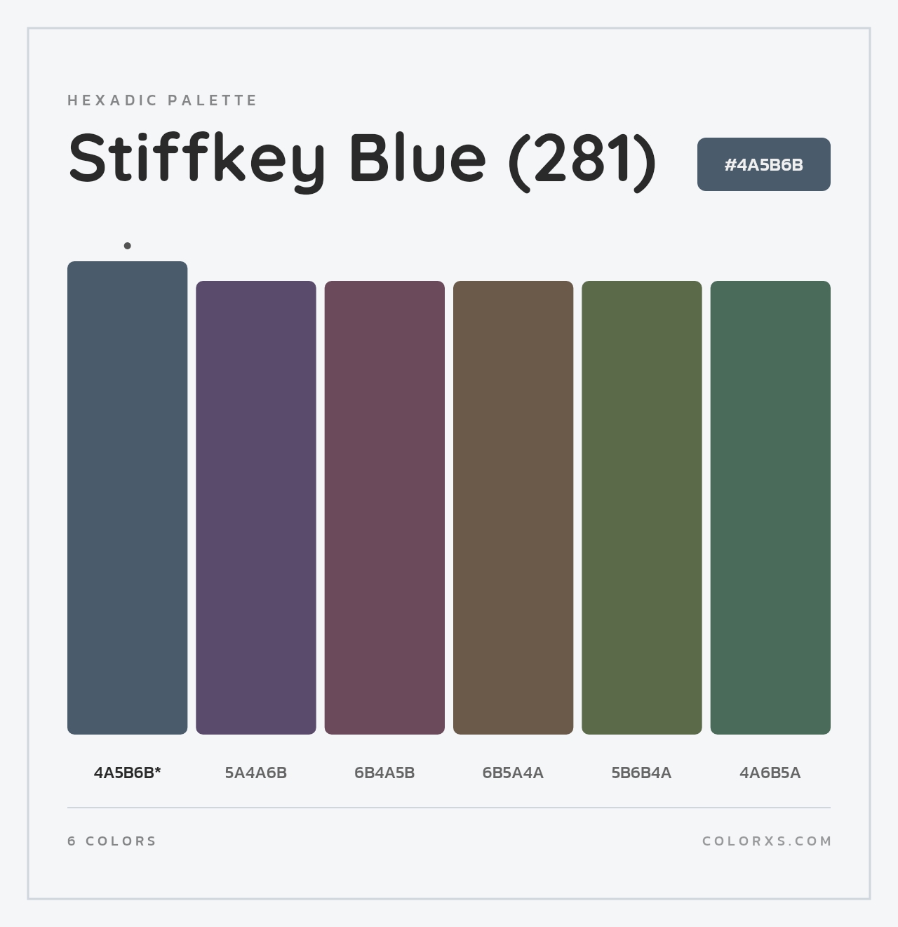 Stiffkey Blue (281) - Hexadic Color Palette