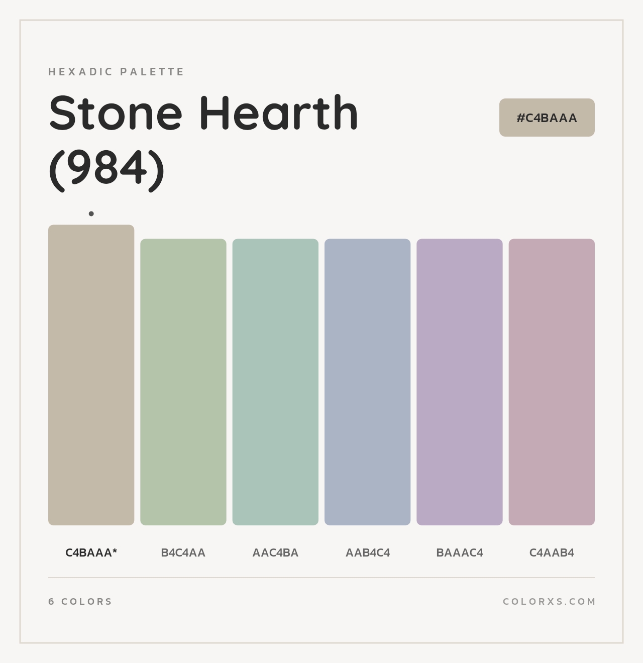 Stone Hearth (984) - Hexadic Color Palette