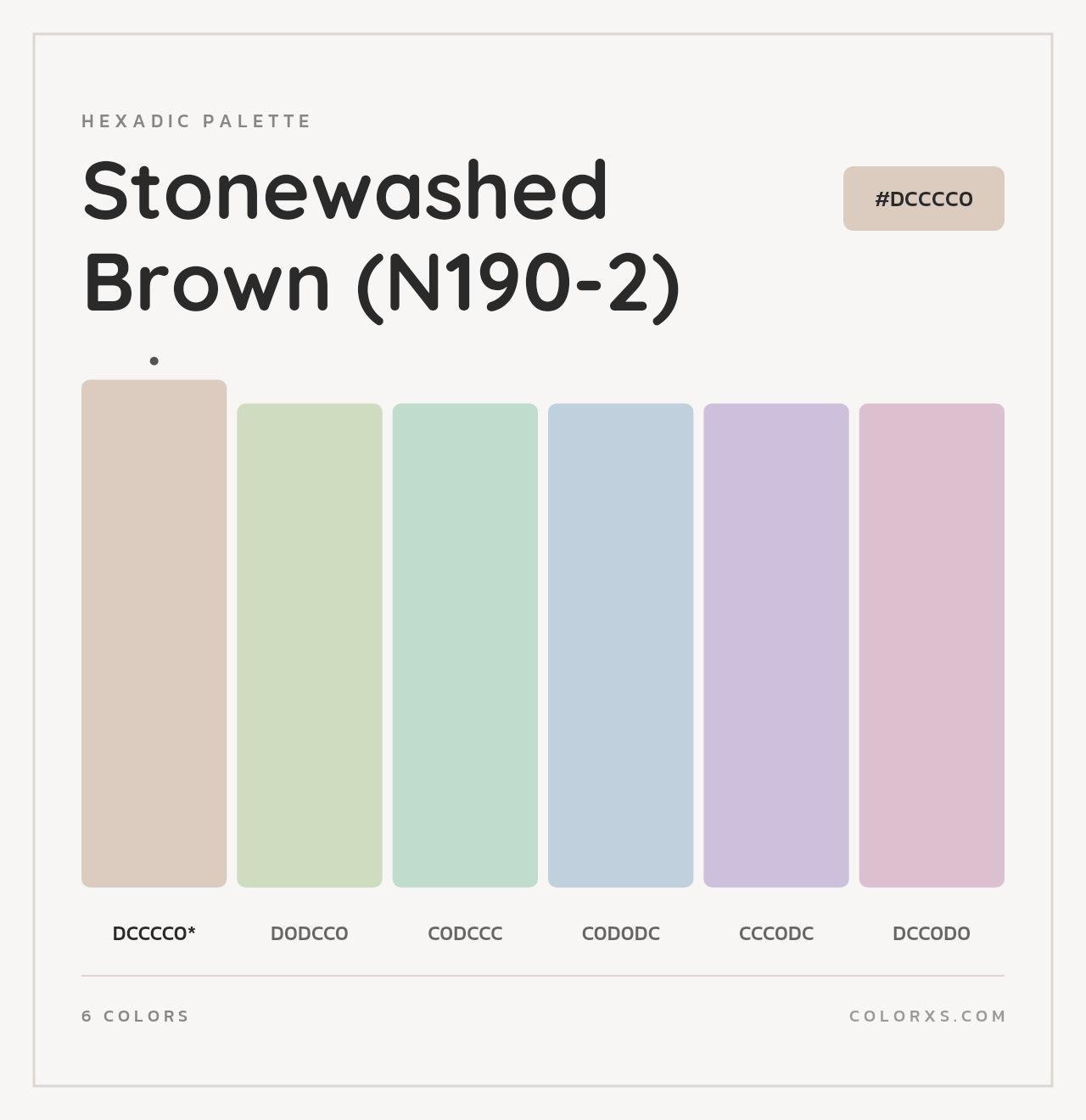 Stonewashed Brown (N190-2) - Hexadic Color Palette