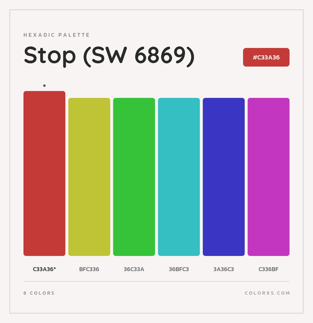 Stop (SW 6869) - Hexadic Color Palette