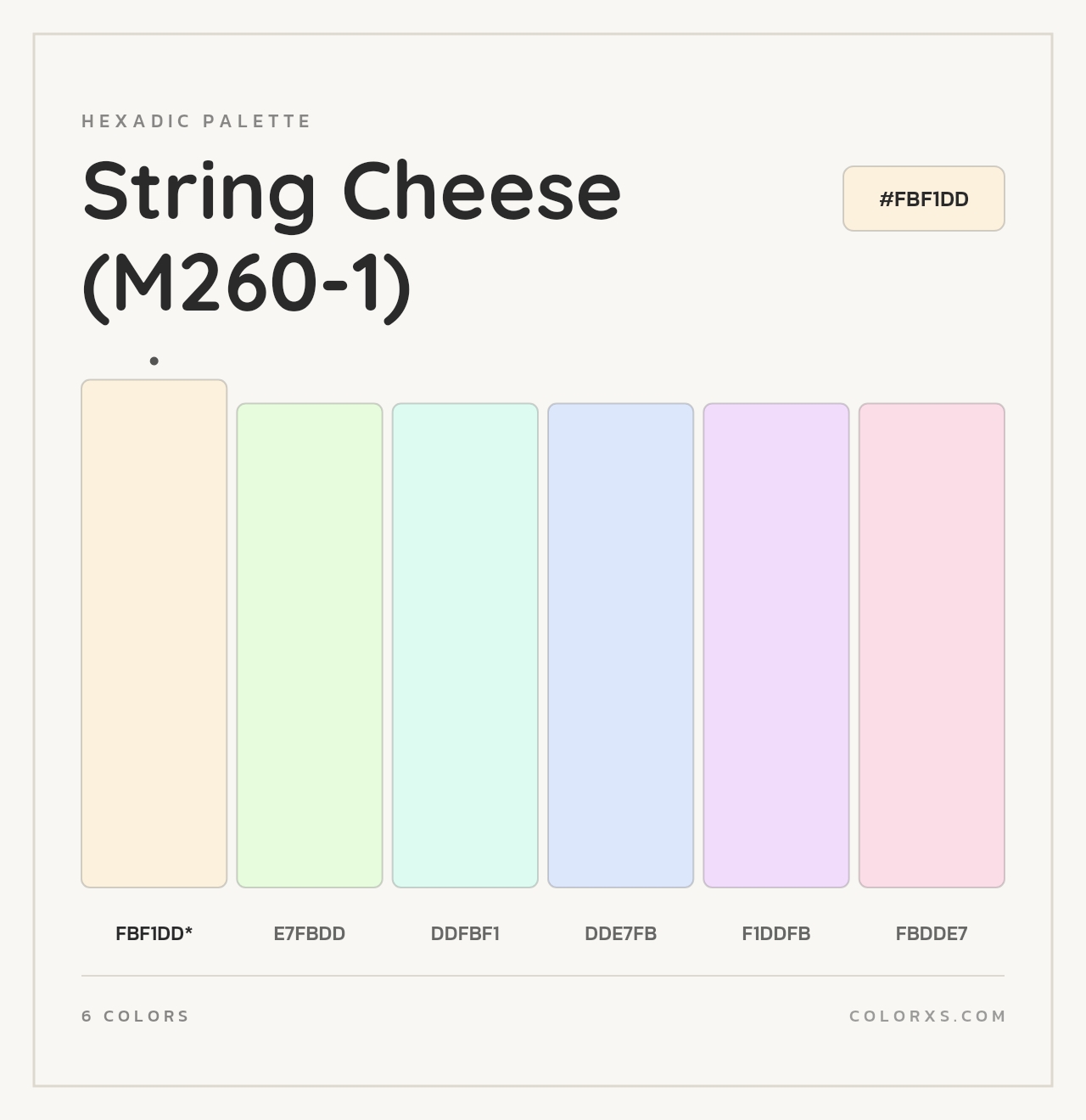String Cheese (M260-1) - Hexadic Color Palette