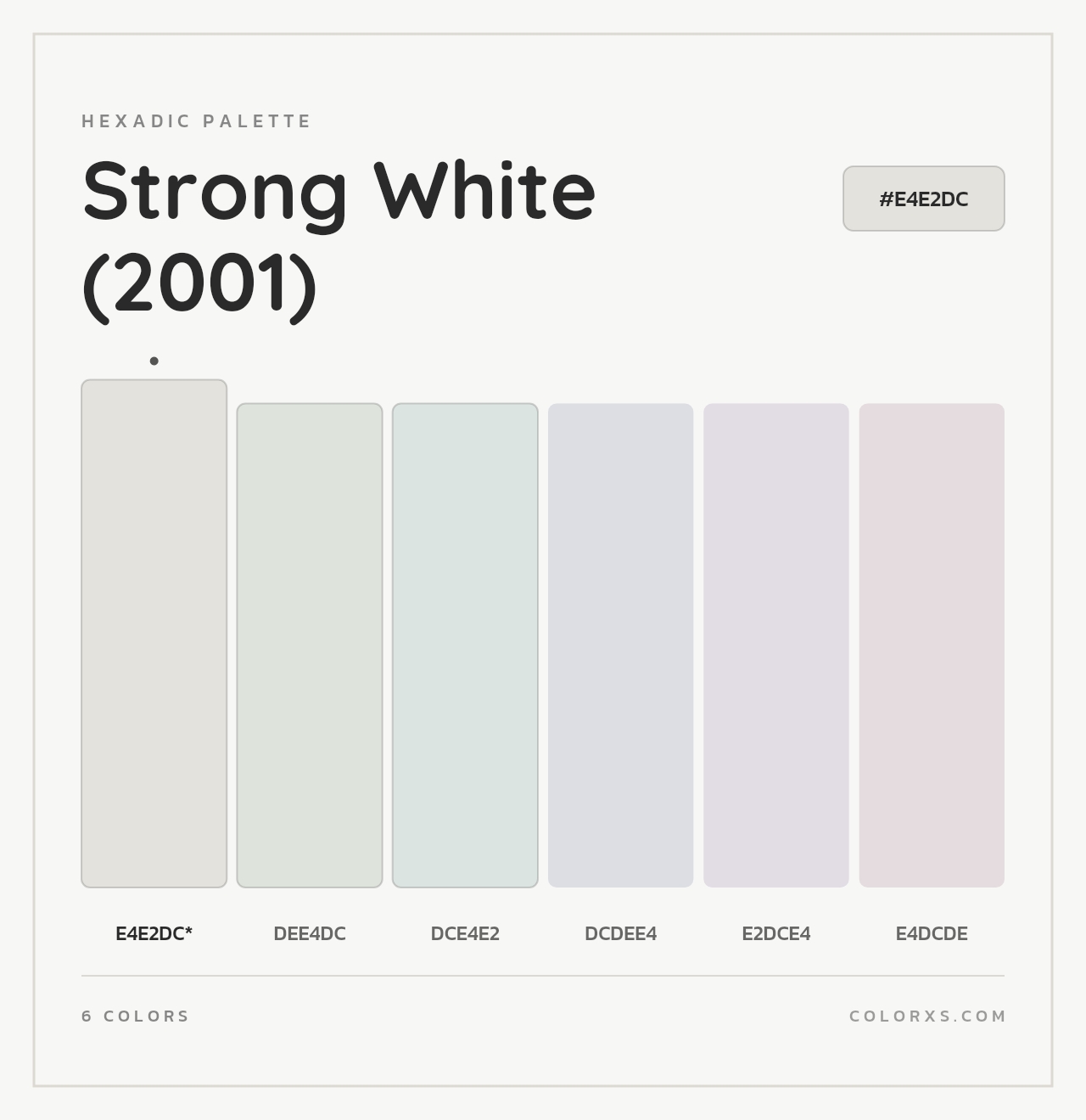 Strong White (2001) - Hexadic Color Palette