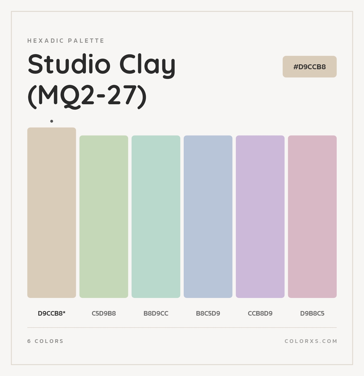 Studio Clay (MQ2-27) - Hexadic Color Palette
