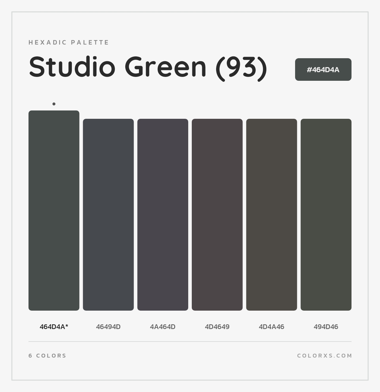 Studio Green (93) - Hexadic Color Palette