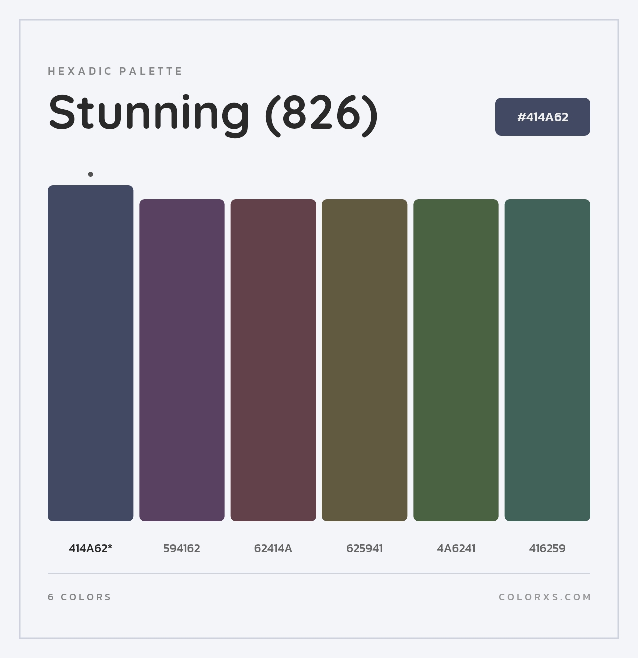 Stunning (826) - Hexadic Color Palette