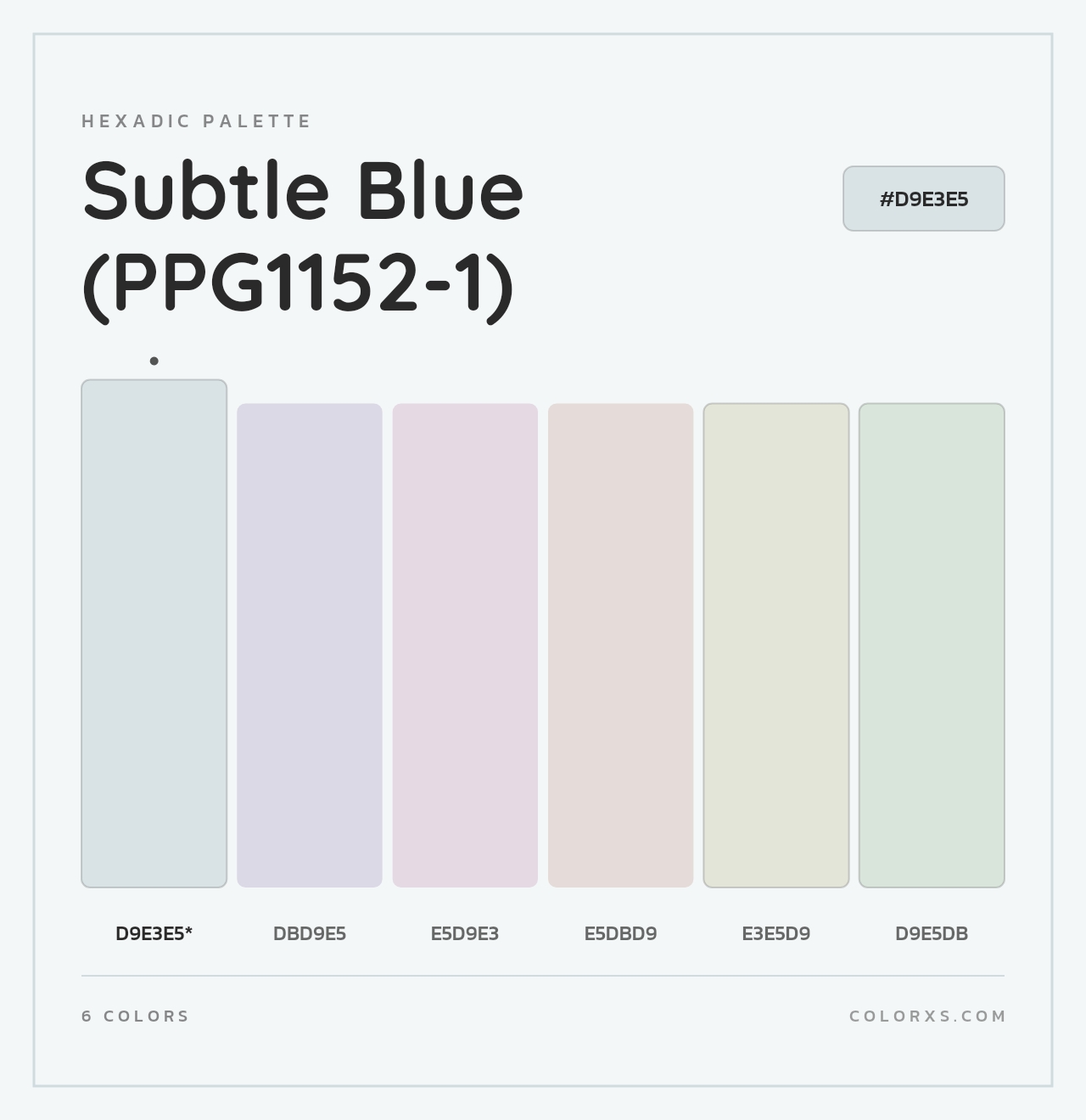 Subtle Blue (PPG1152-1) - Hexadic Color Palette