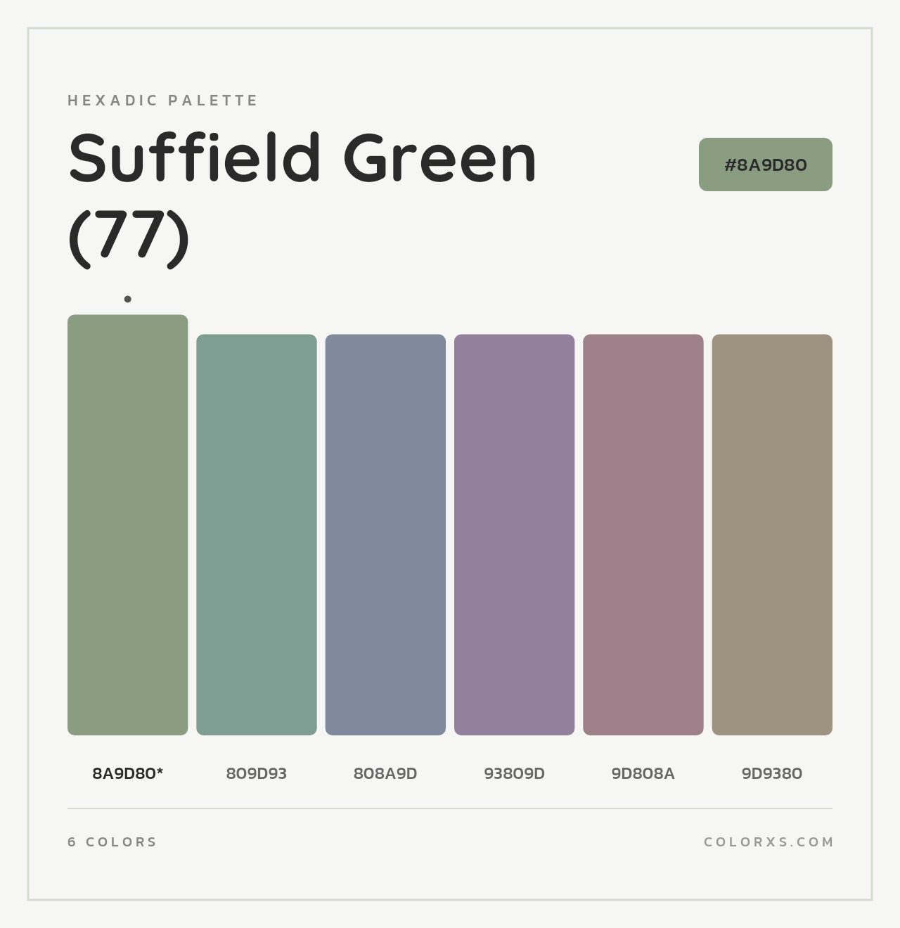Suffield Green (77) - Hexadic Color Palette