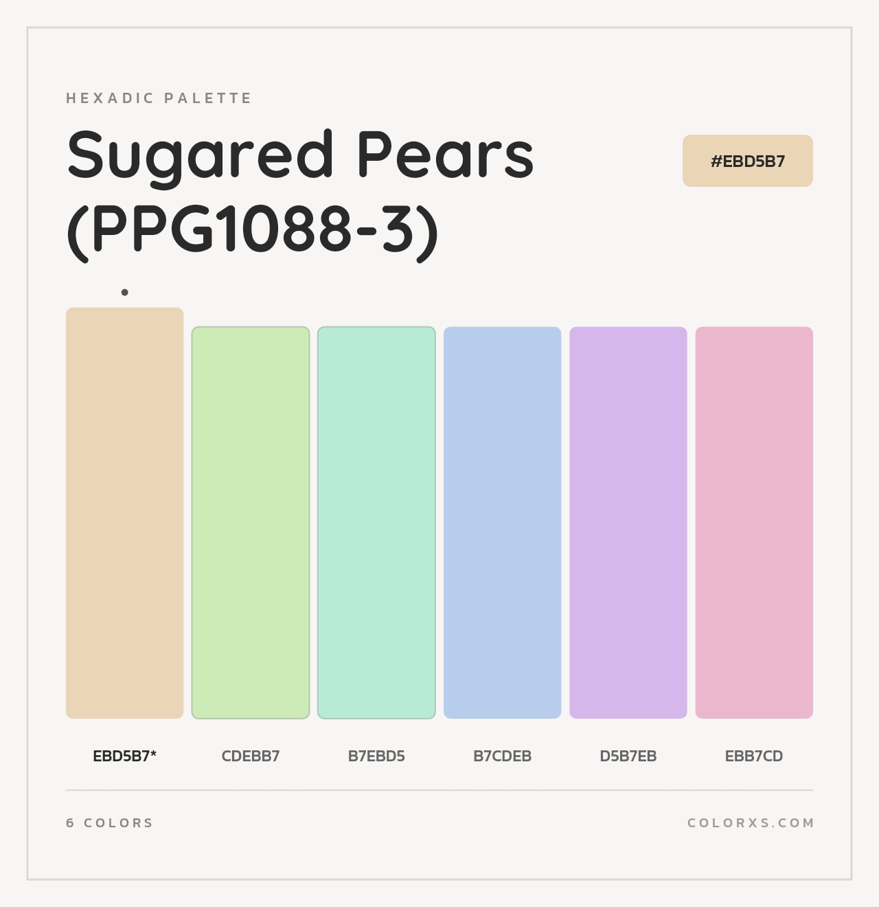 Sugared Pears (PPG1088-3) - Hexadic Color Palette