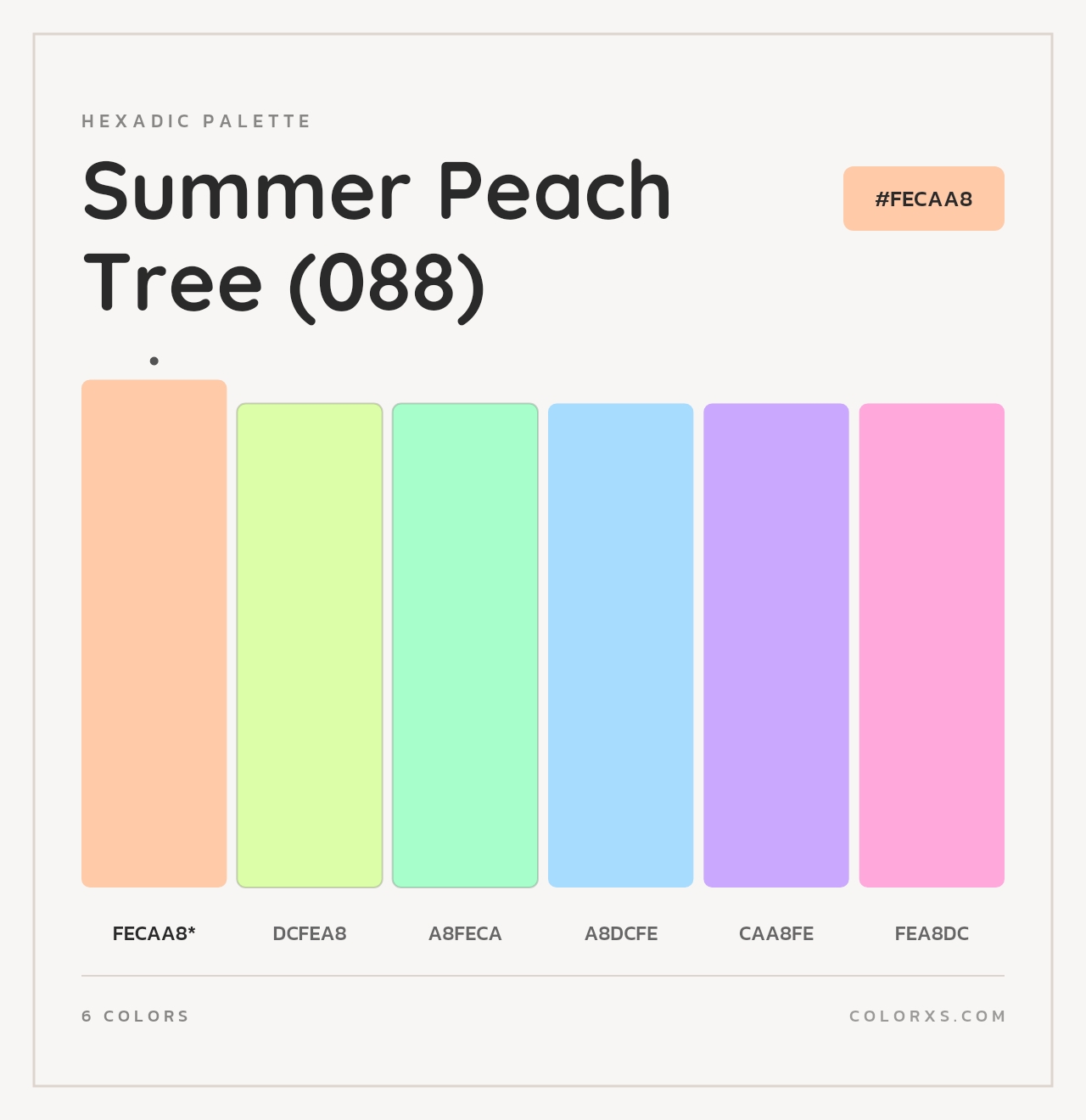 Summer Peach Tree (088) - Hexadic Color Palette