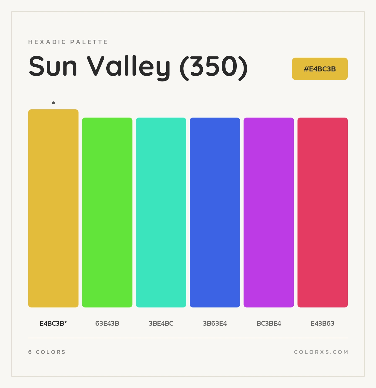 Sun Valley (350) - Hexadic Color Palette