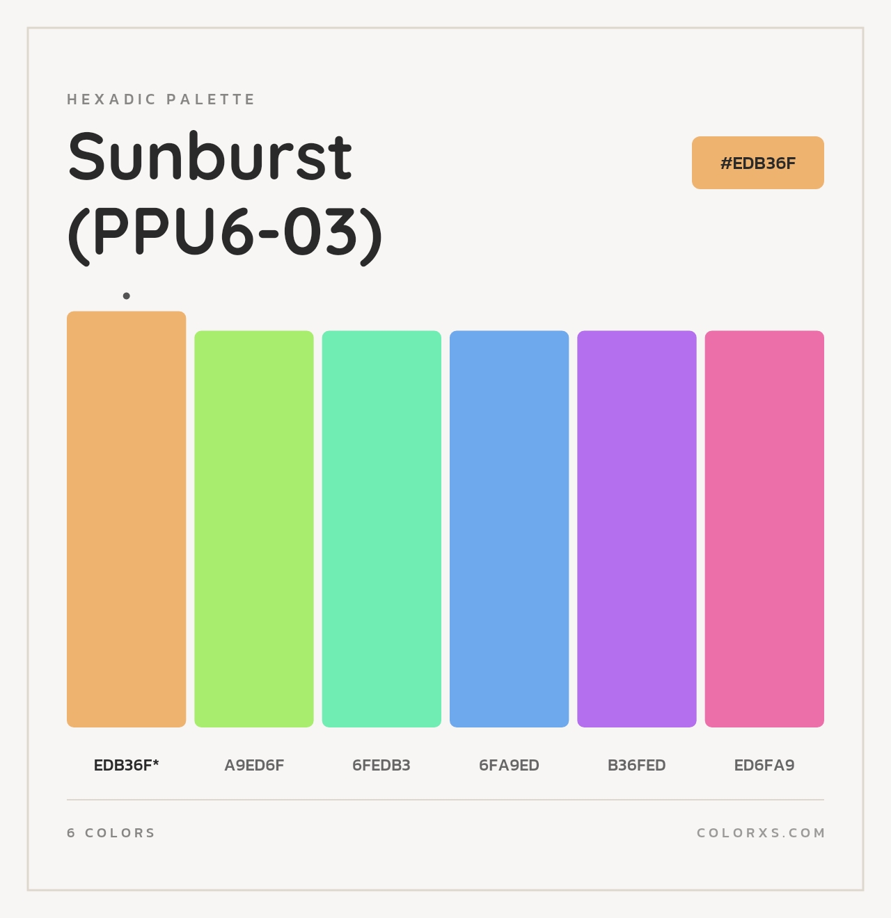 Sunburst (PPU6-03) - Hexadic Color Palette