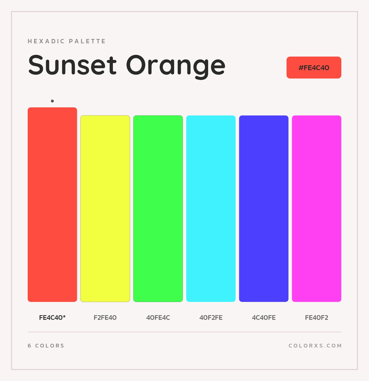 Sunset Orange - Hexadic Color Palette