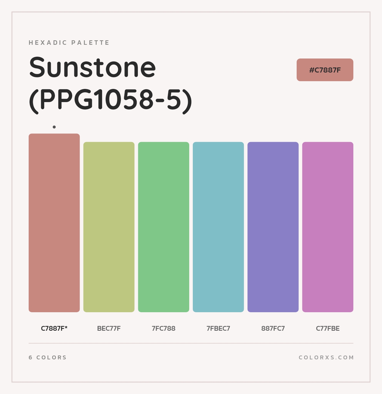 Sunstone (PPG1058-5) - Hexadic Color Palette