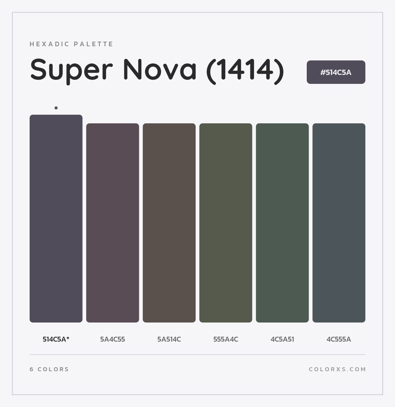 Super Nova (1414) - Hexadic Color Palette