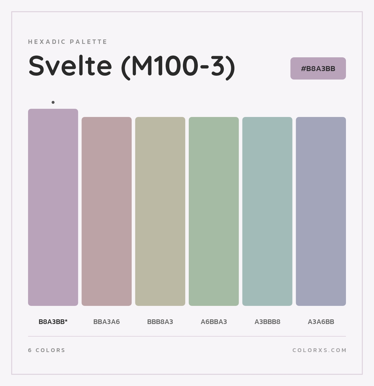 Svelte (M100-3) - Hexadic Color Palette