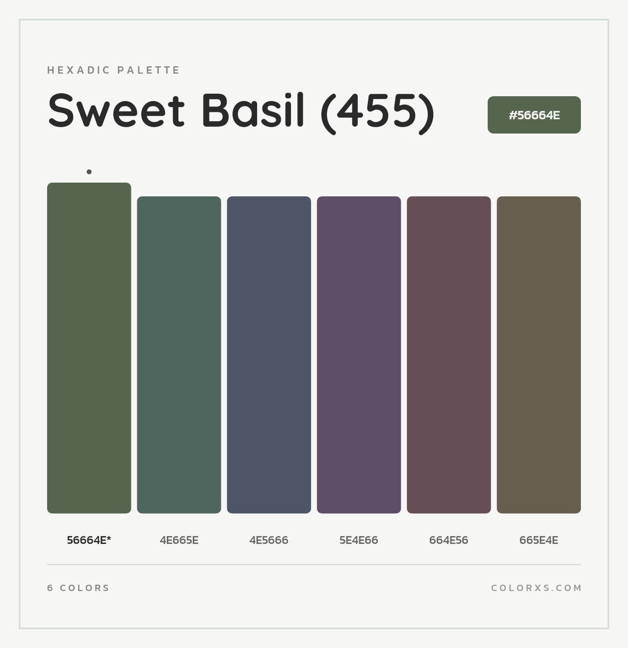 Sweet Basil (455) - Hexadic Color Palette