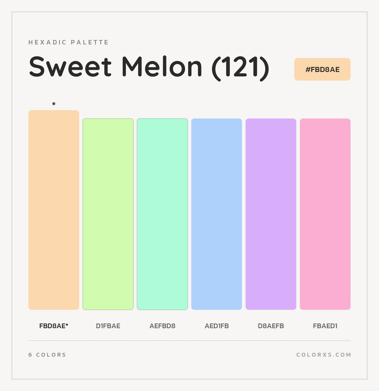 Sweet Melon (121) - Hexadic Color Palette