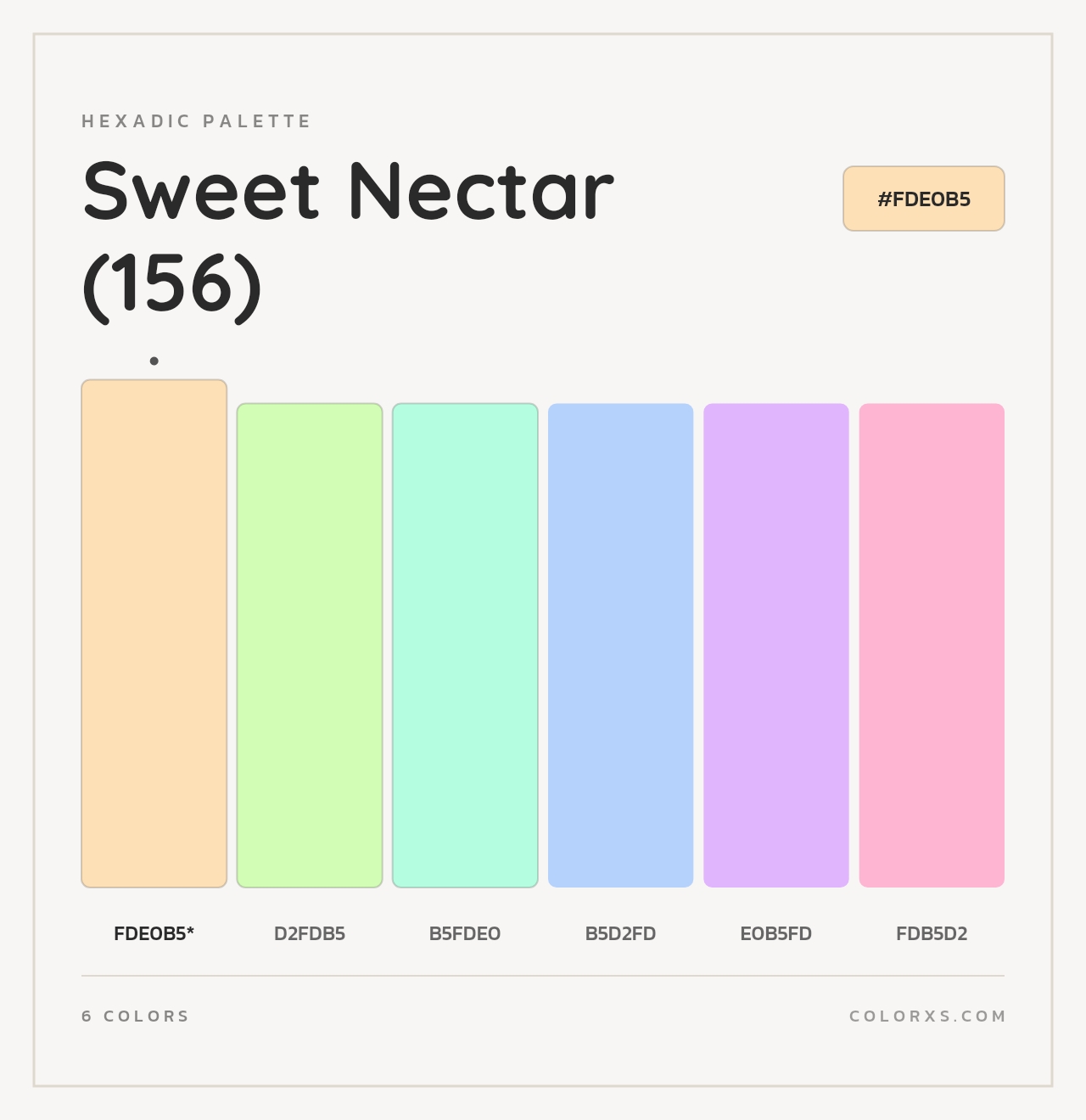 Sweet Nectar (156) - Hexadic Color Palette