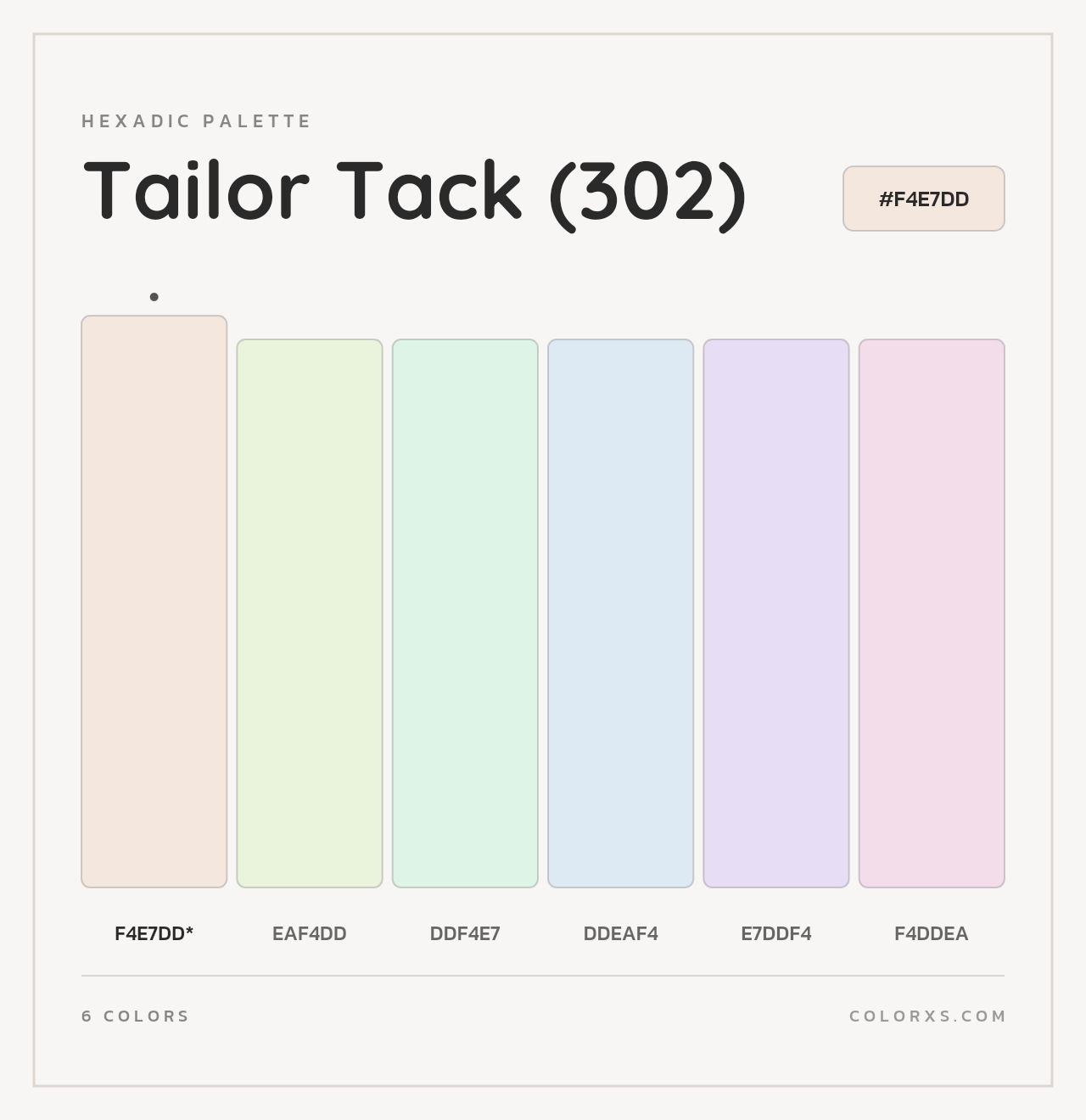 Tailor Tack (302) - Hexadic Color Palette