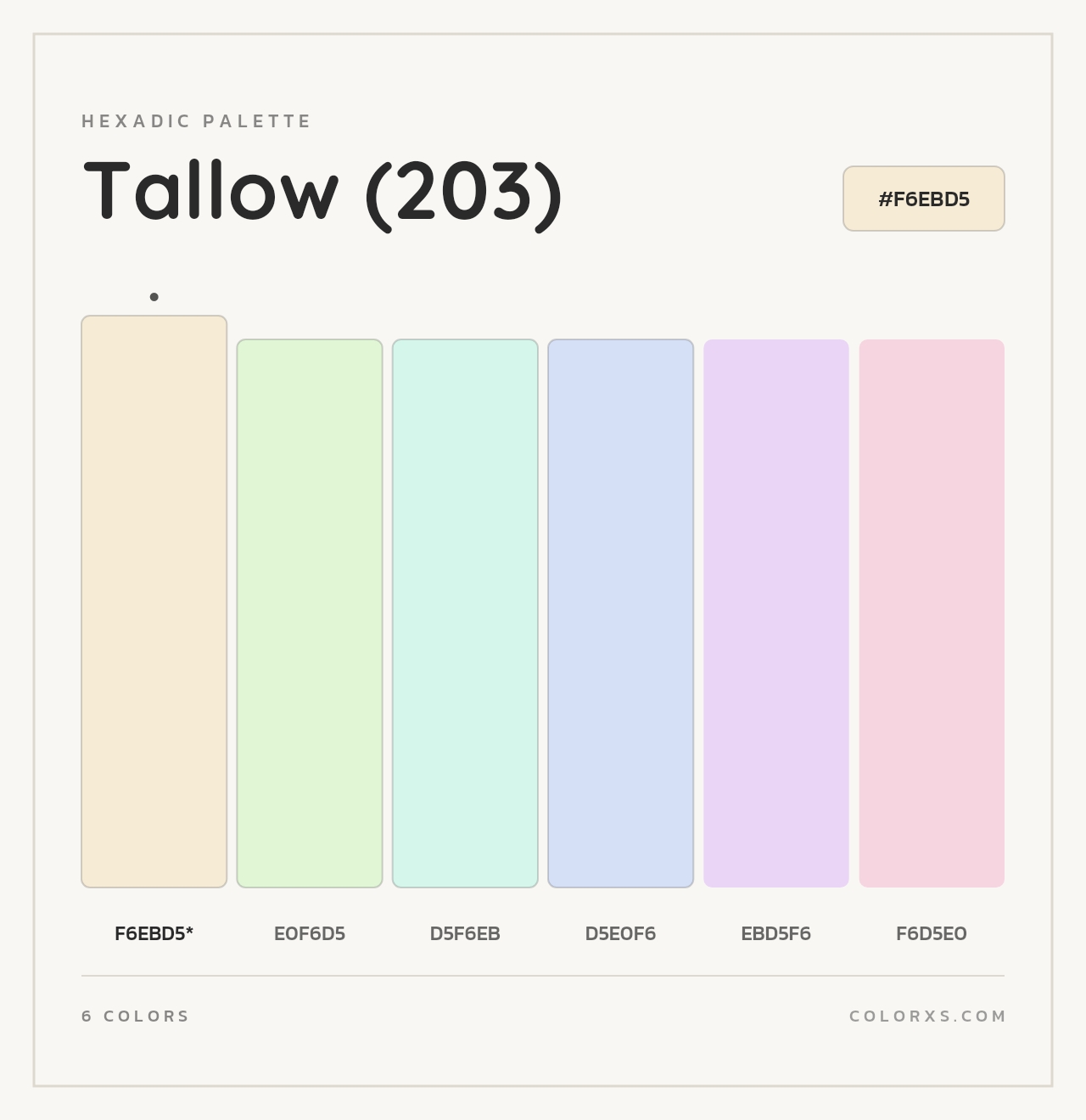 Tallow (203) - Hexadic Color Palette
