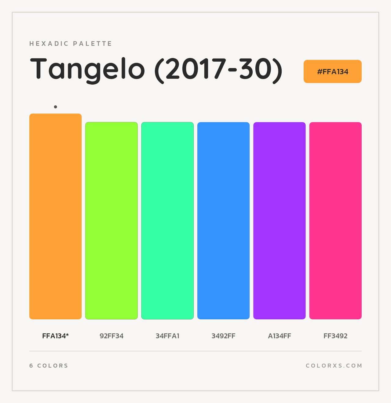 Tangelo (2017-30) - Hexadic Color Palette
