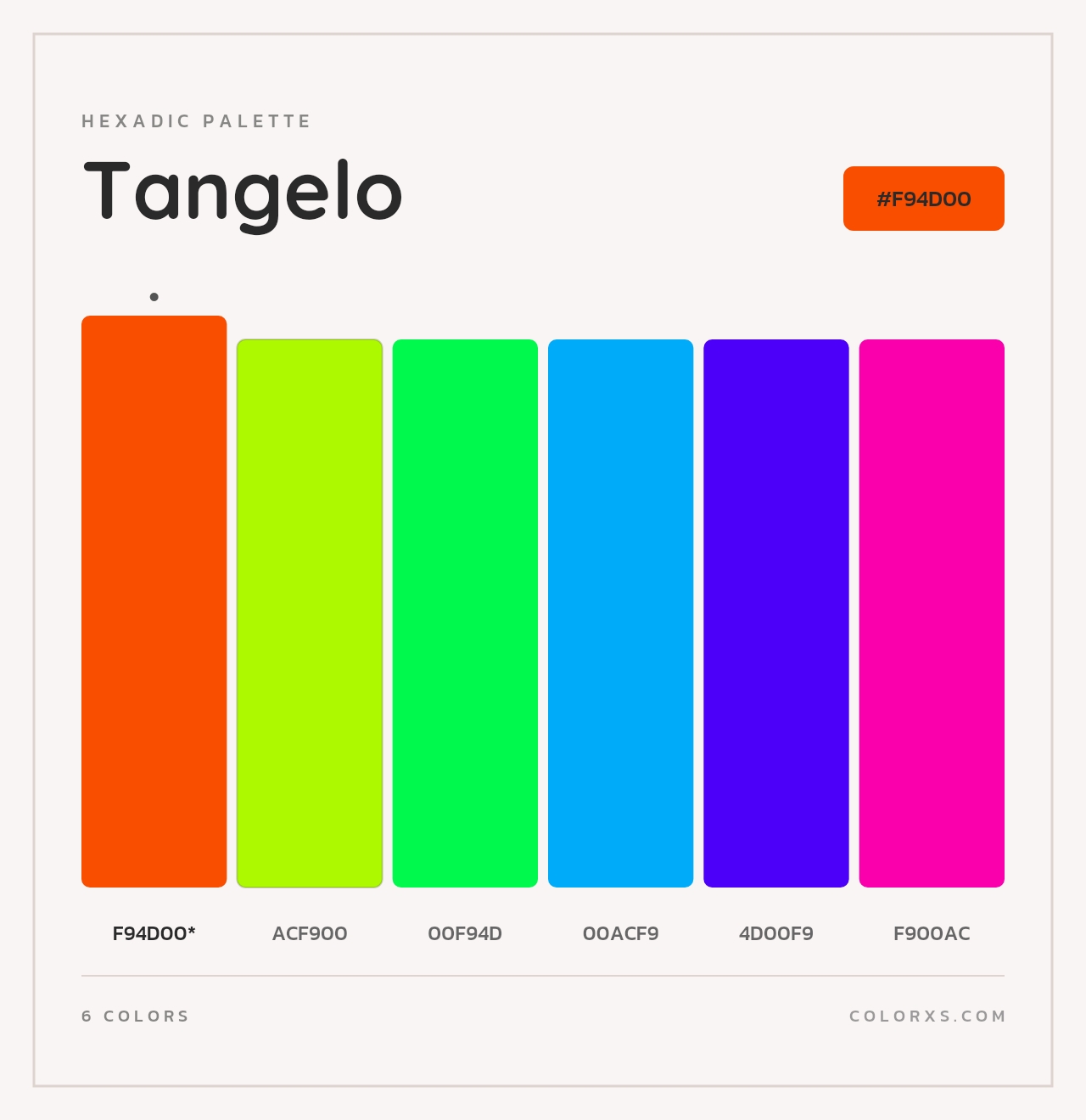 Tangelo - Hexadic Color Palette