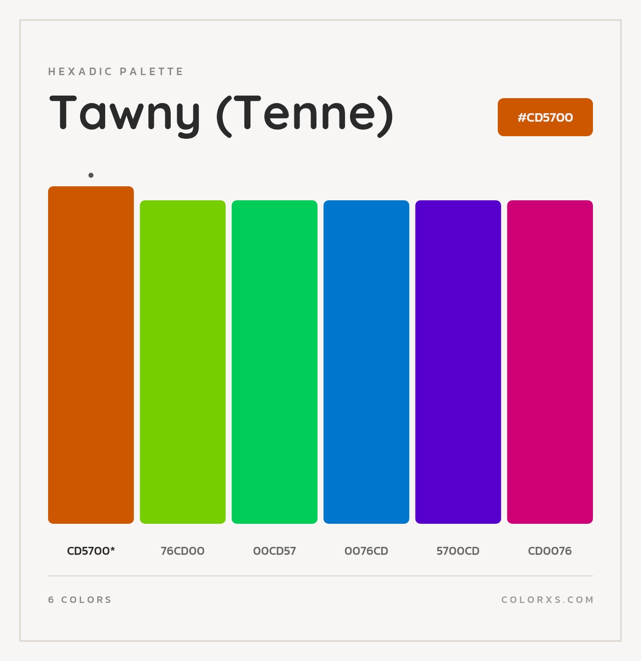 Tawny (Tenne) - Hexadic Color Palette