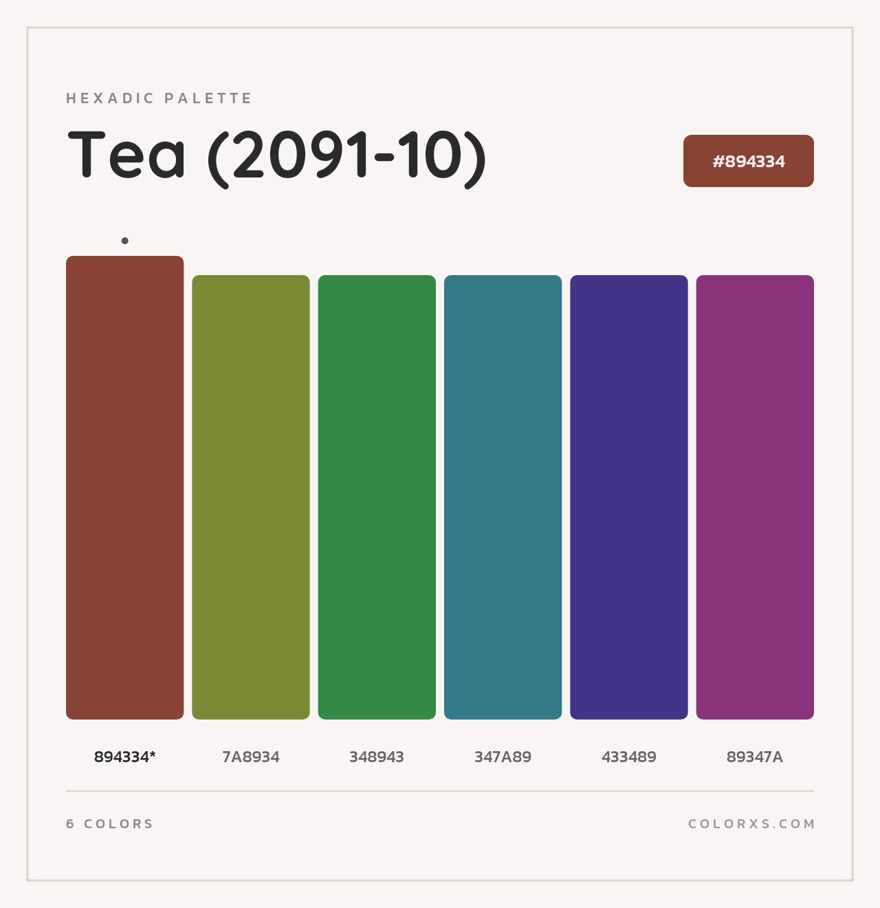 Tea (2091-10) - Hexadic Color Palette