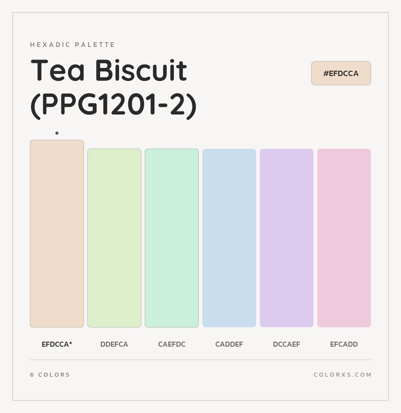 Tea Biscuit (PPG1201-2) - Hexadic Color Palette