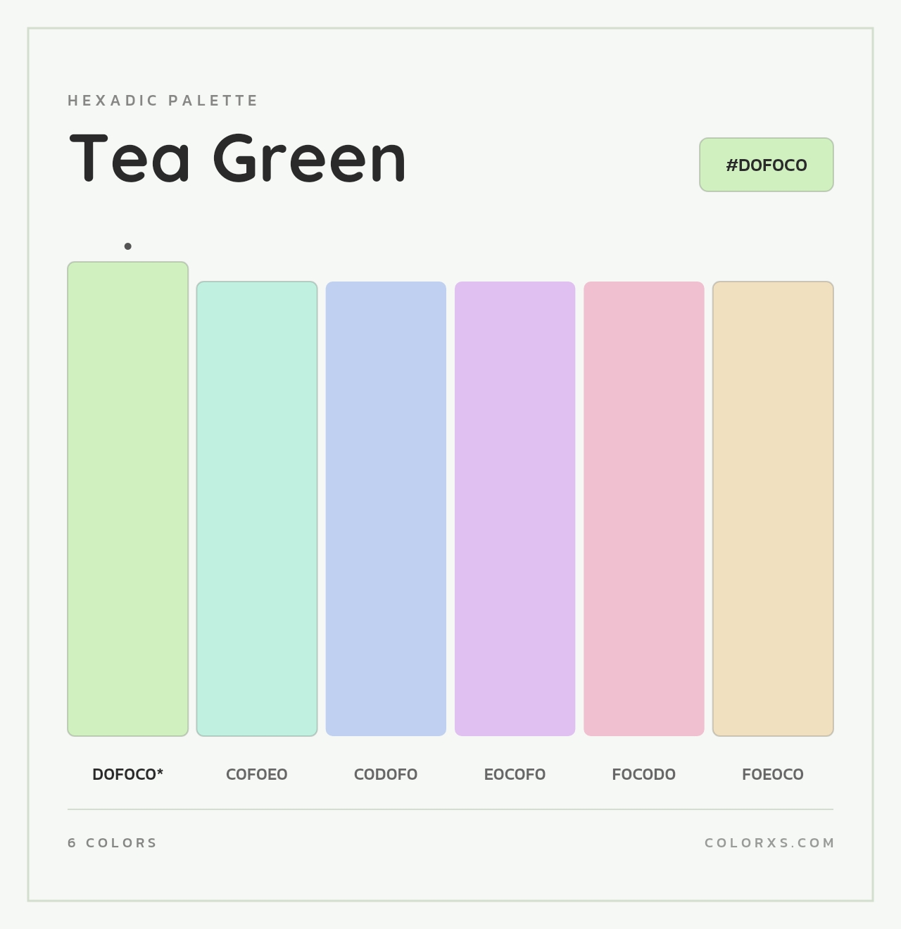 Tea Green - Hexadic Color Palette