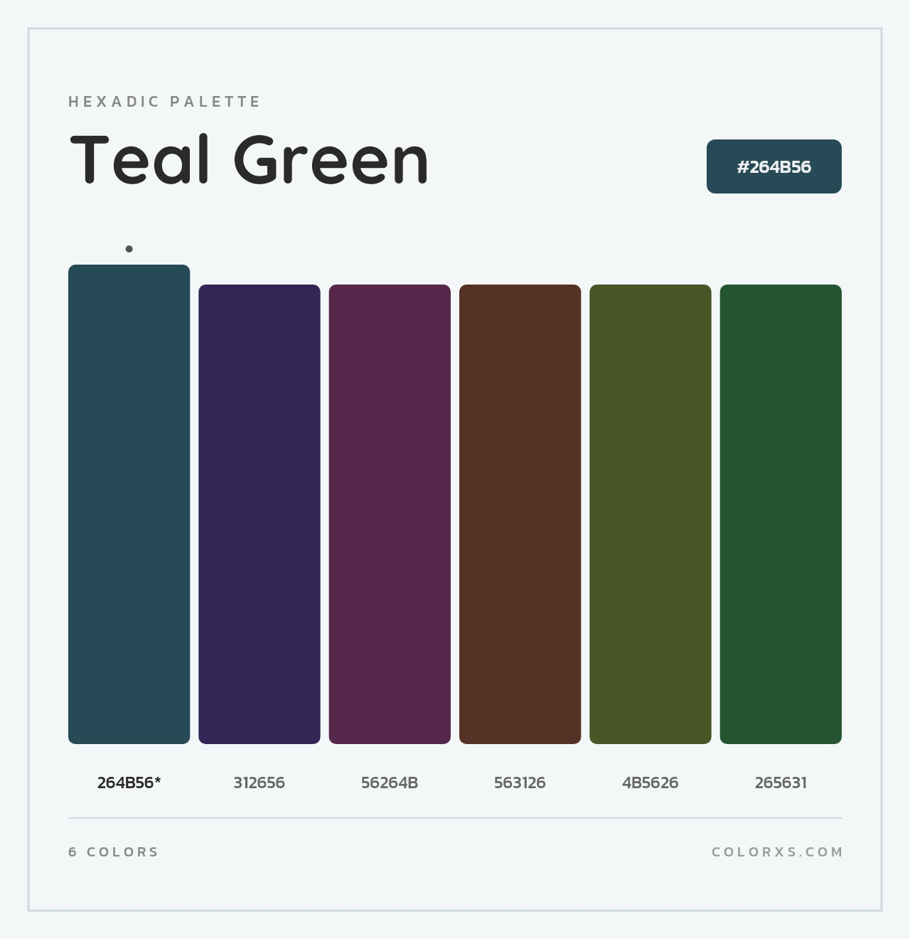 Teal Green - Hexadic Color Palette