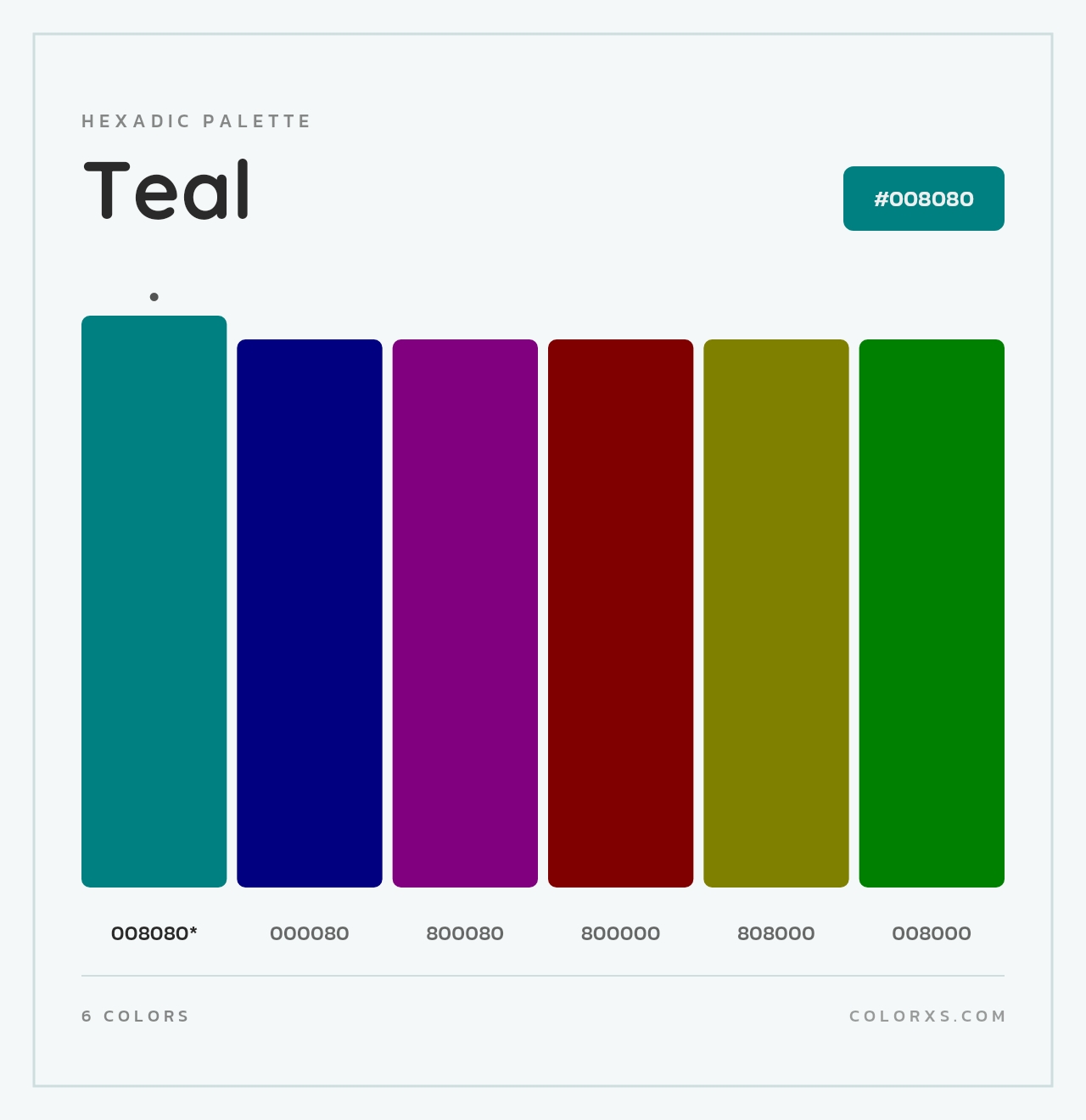 Teal - Hexadic Color Palette
