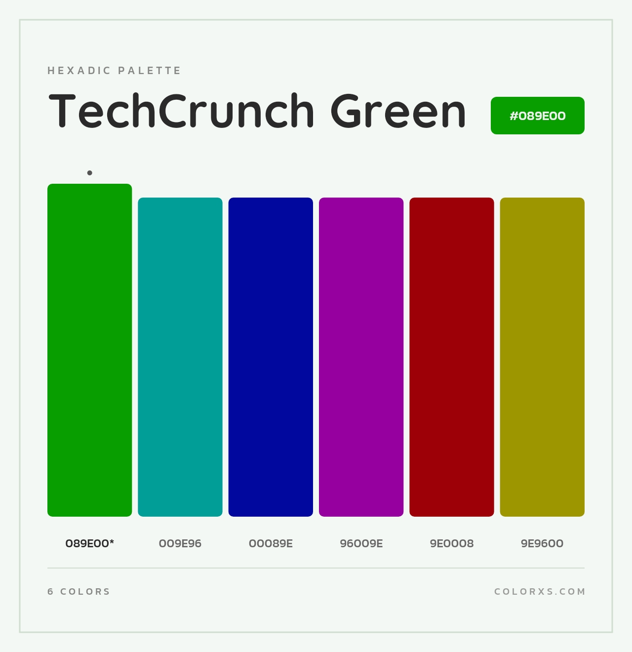 TechCrunch Green - Hexadic Color Palette
