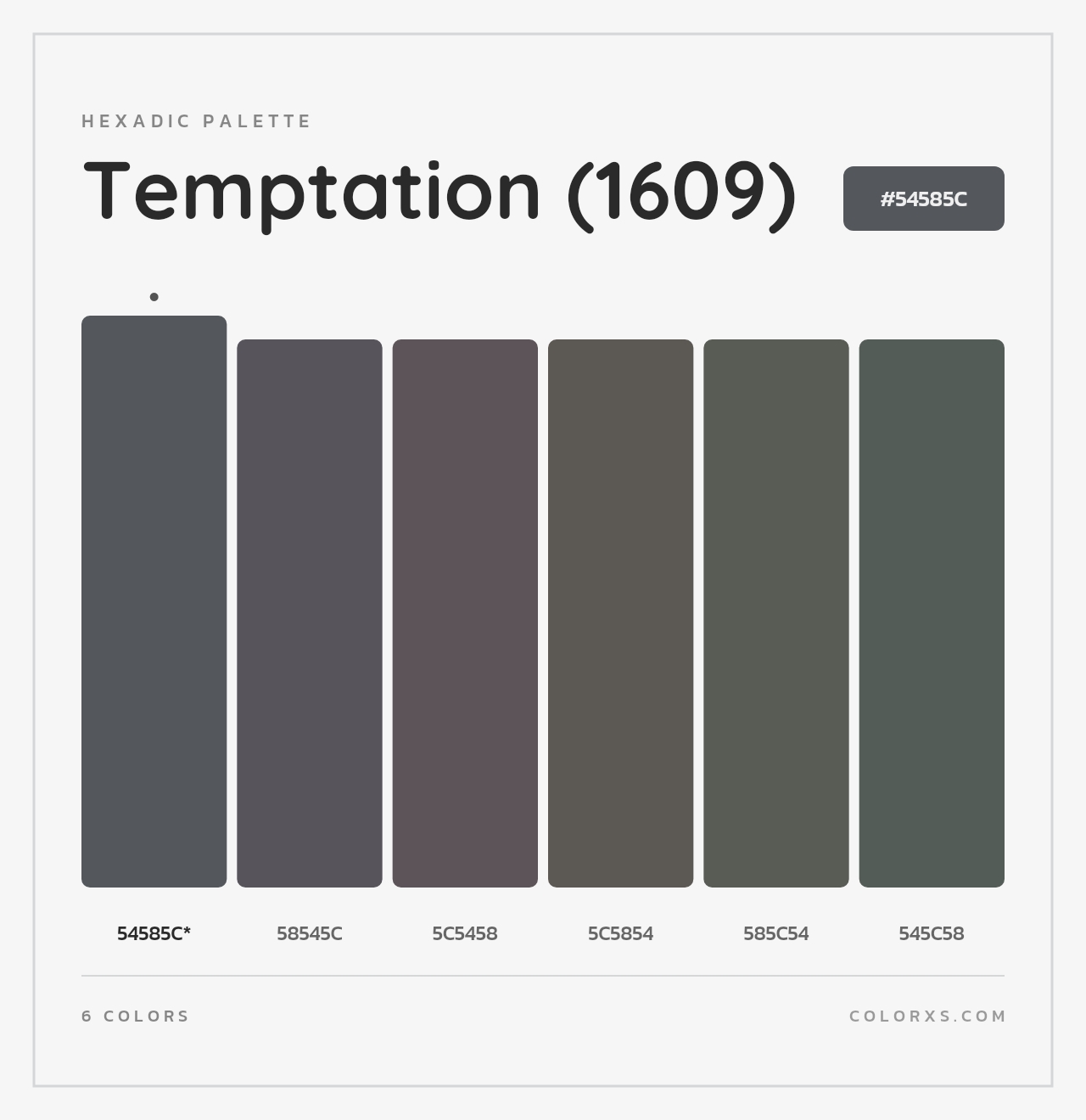 Temptation (1609) - Hexadic Color Palette