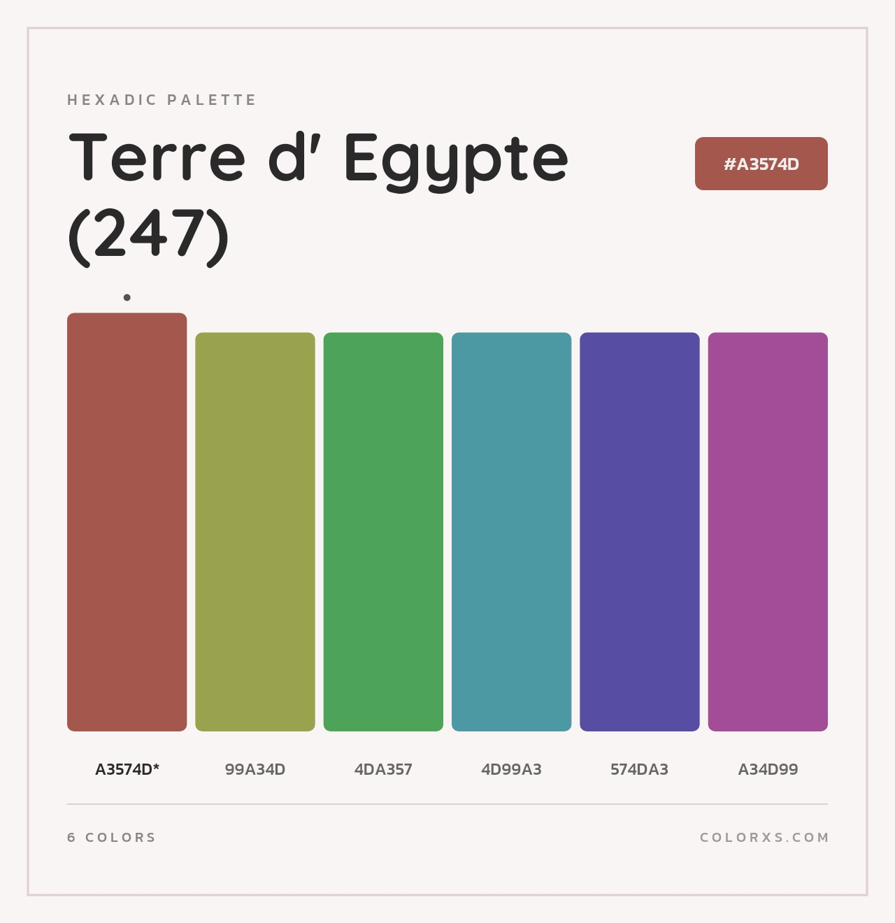 Terre d' Egypte (247) - Hexadic Color Palette