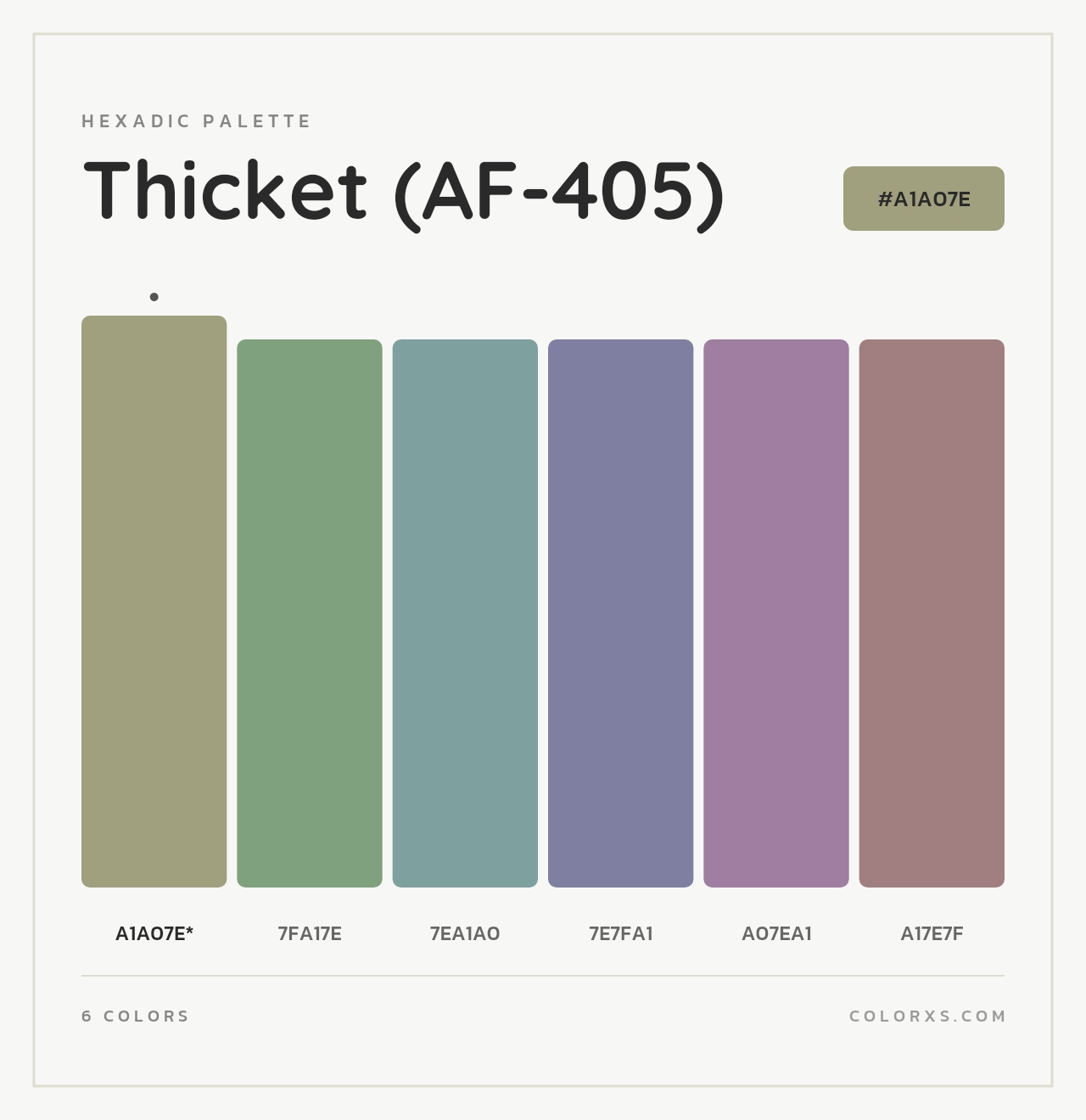 Thicket (AF-405) - Hexadic Color Palette
