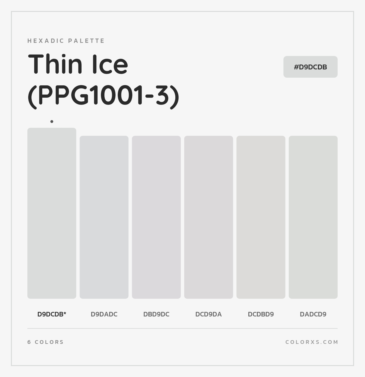 Thin Ice (PPG1001-3) - Hexadic Color Palette