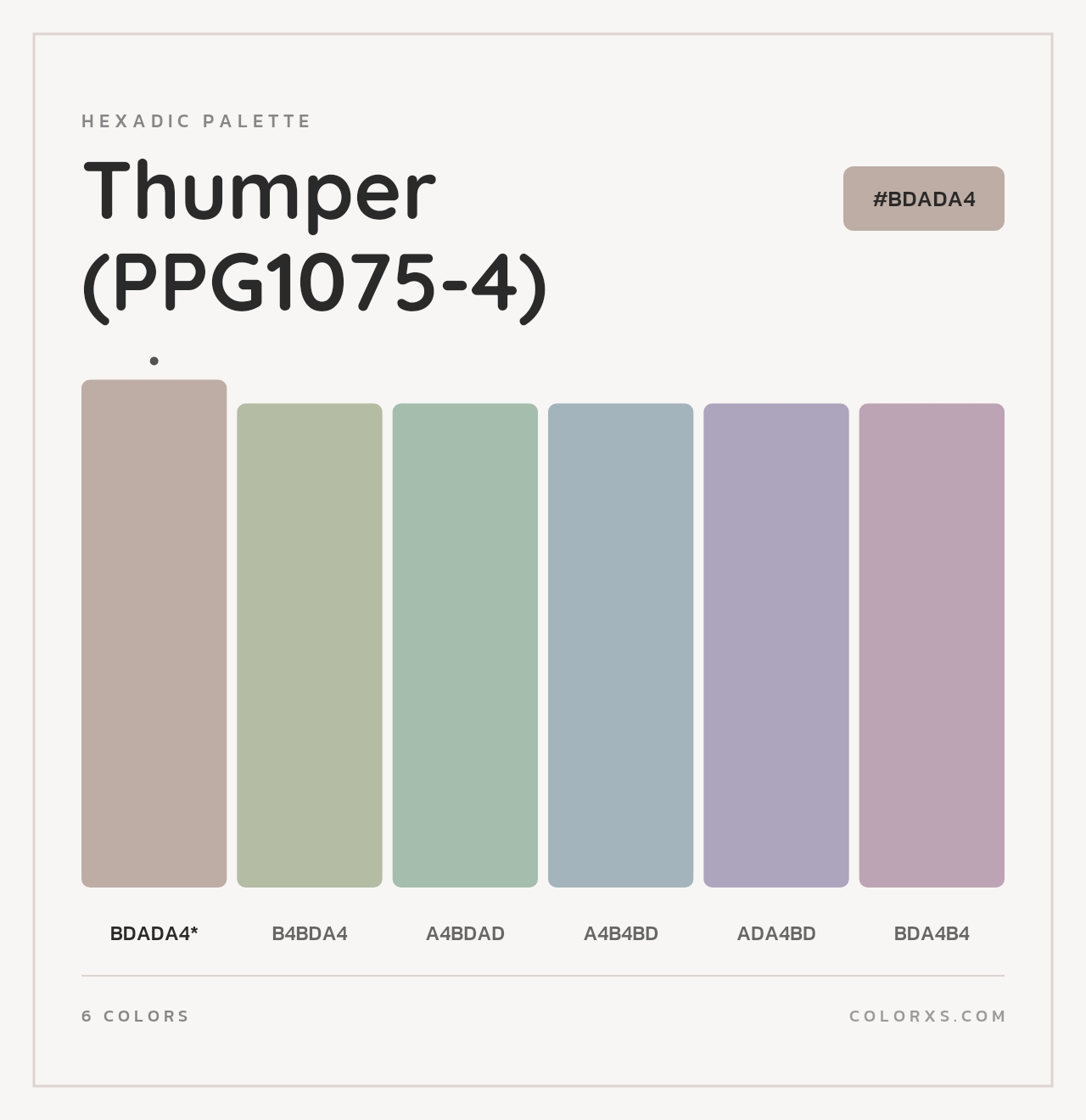 Thumper (PPG1075-4) - Hexadic Color Palette