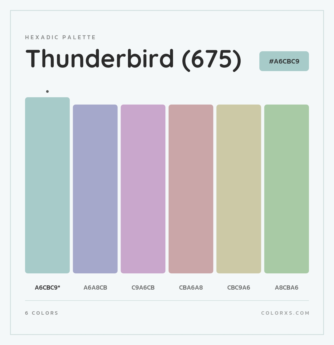 Thunderbird (675) - Hexadic Color Palette
