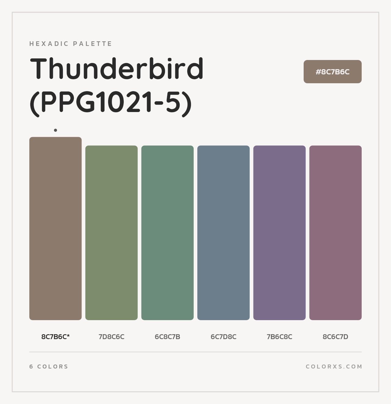 Thunderbird (PPG1021-5) - Hexadic Color Palette