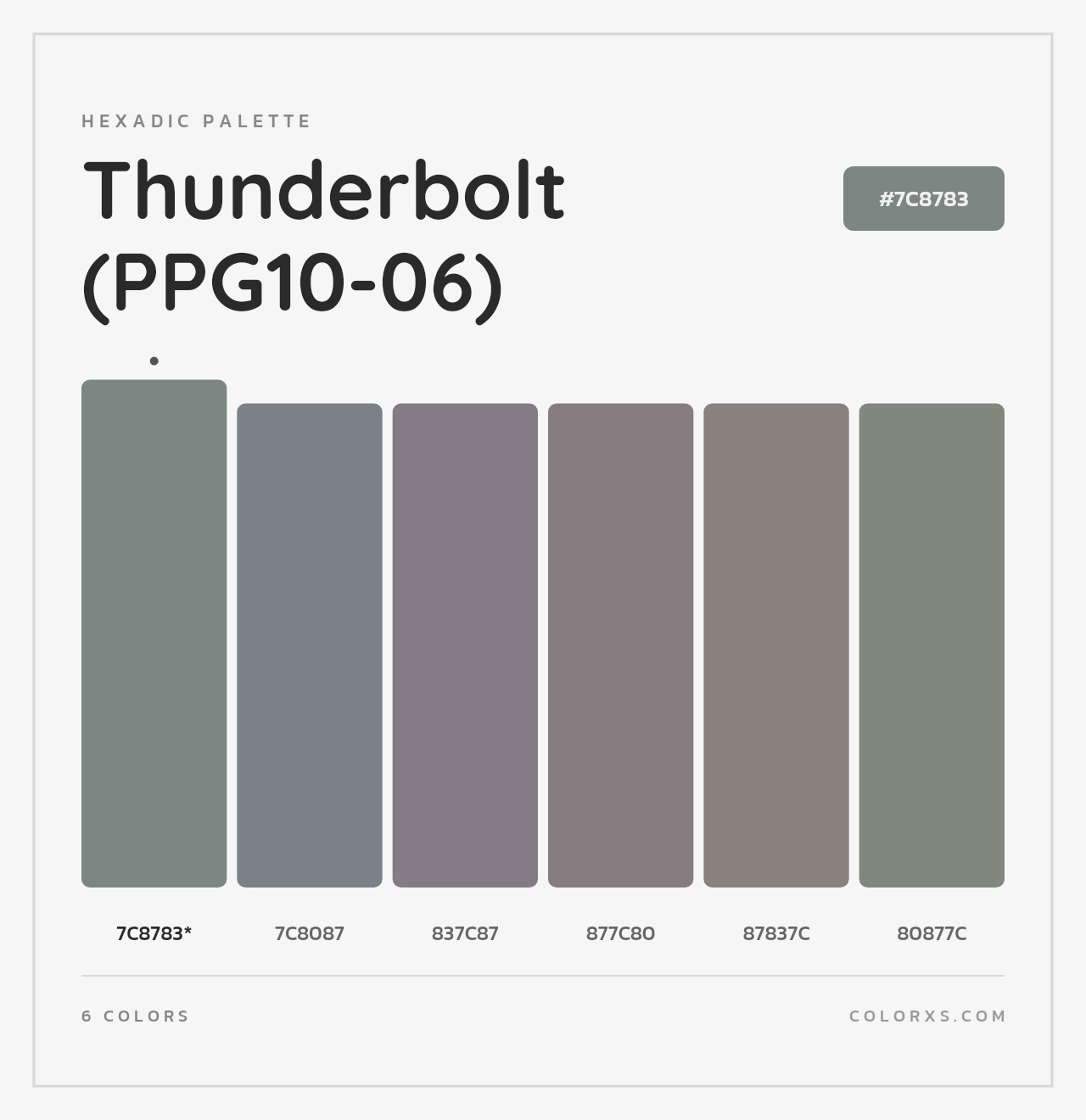 Thunderbolt (PPG10-06) - Hexadic Color Palette