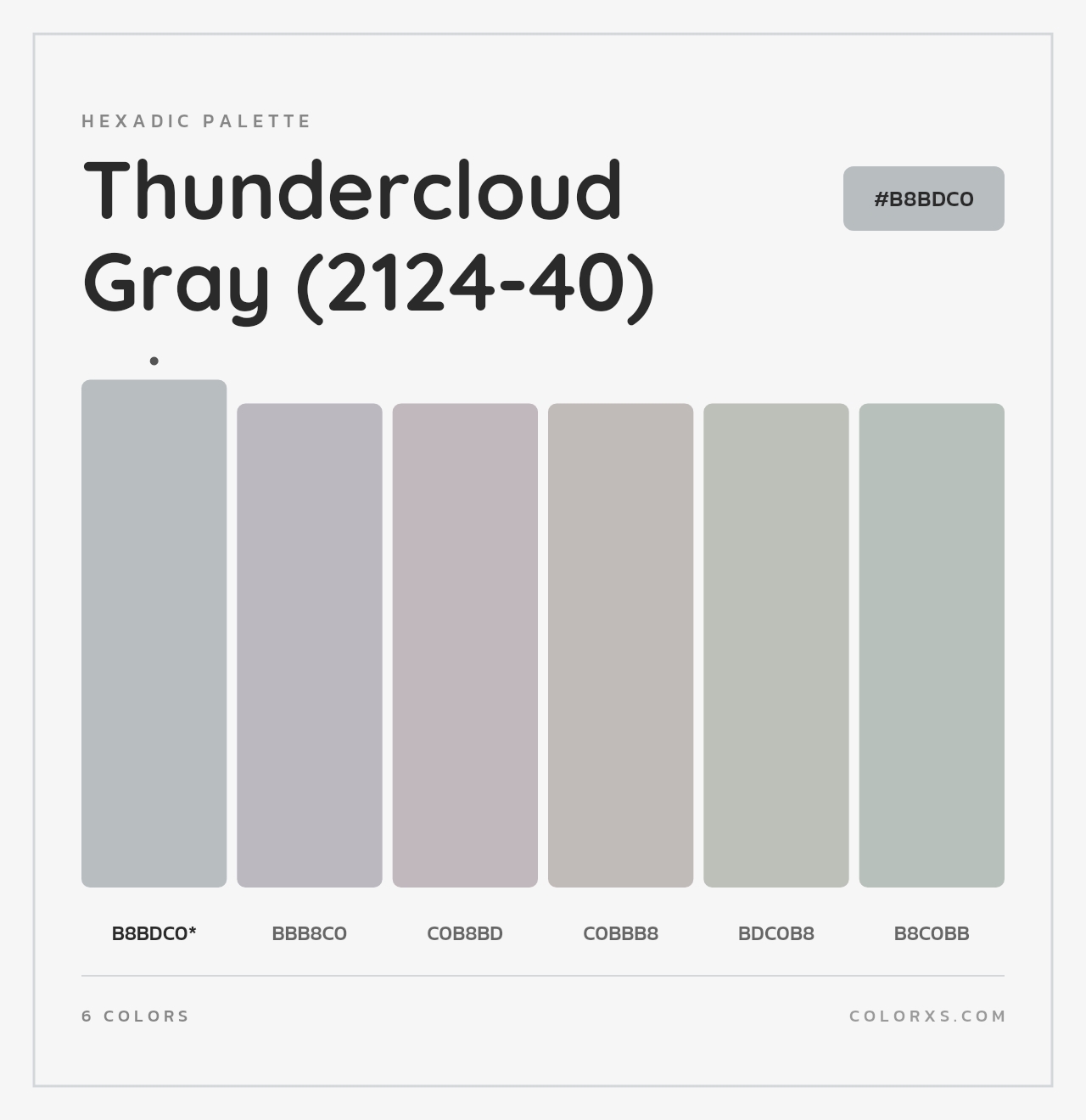 Thundercloud Gray (2124-40) - Hexadic Color Palette
