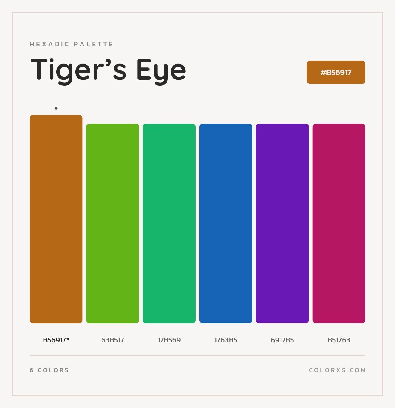 Tiger’s Eye - Hexadic Color Palette