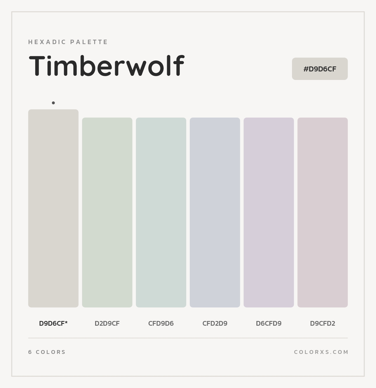 Timberwolf - Hexadic Color Palette