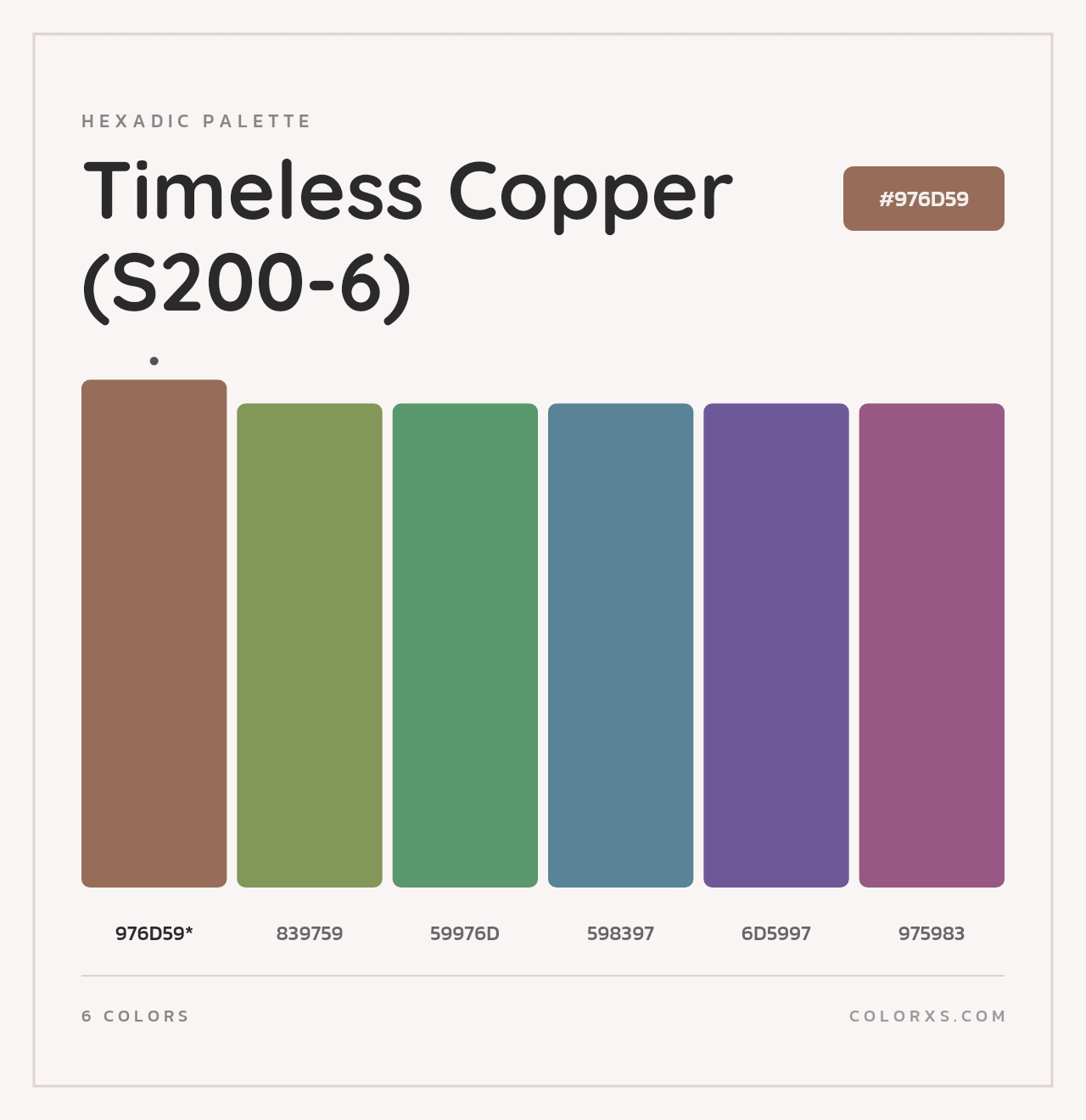 Timeless Copper (S200-6) - Hexadic Color Palette