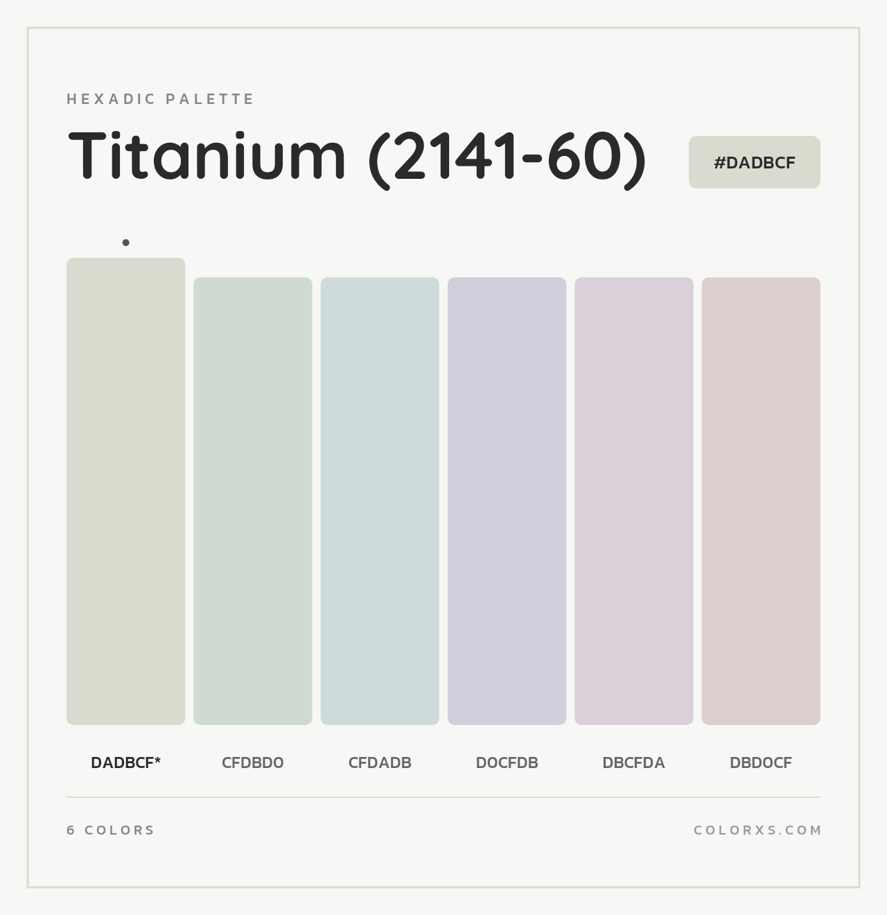 Titanium (2141-60) - Hexadic Color Palette